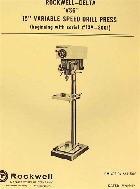 5 - Drill Presses Restoring a Canedy-Otto New No. . Rockwell drill press manual pdf free